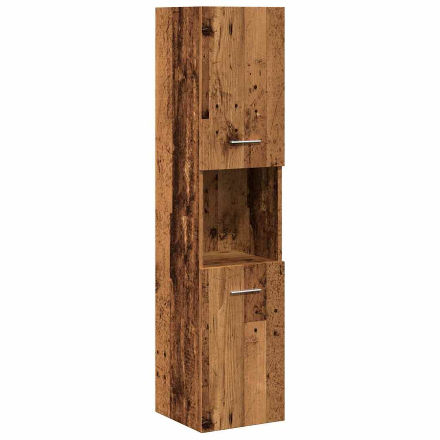 5-delige Badkamermeubelset bewerkt hout oud houtkleurig