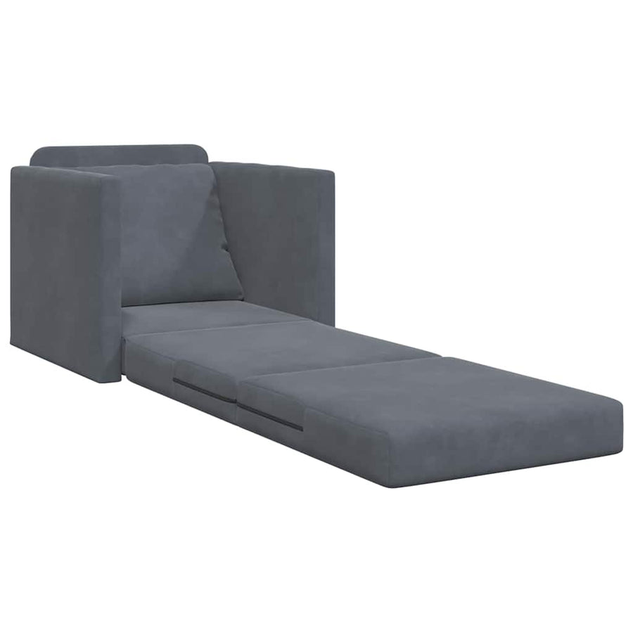 Slaapbank 60cm Donkergrijs Fluweel