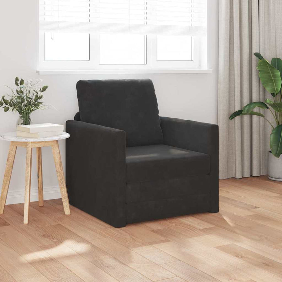 Slaapbank Zwart 74 x 77 x 81 cm Fluweel