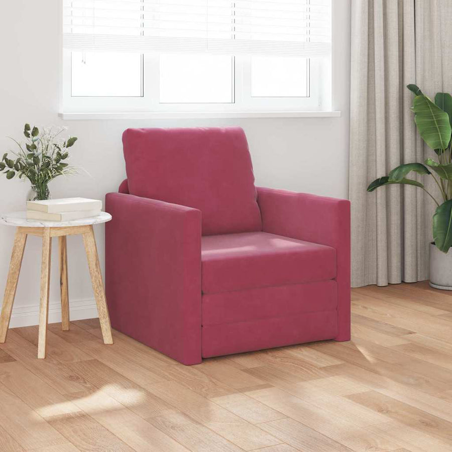 Slaapbank 60cm Wijnrood Fluweel
