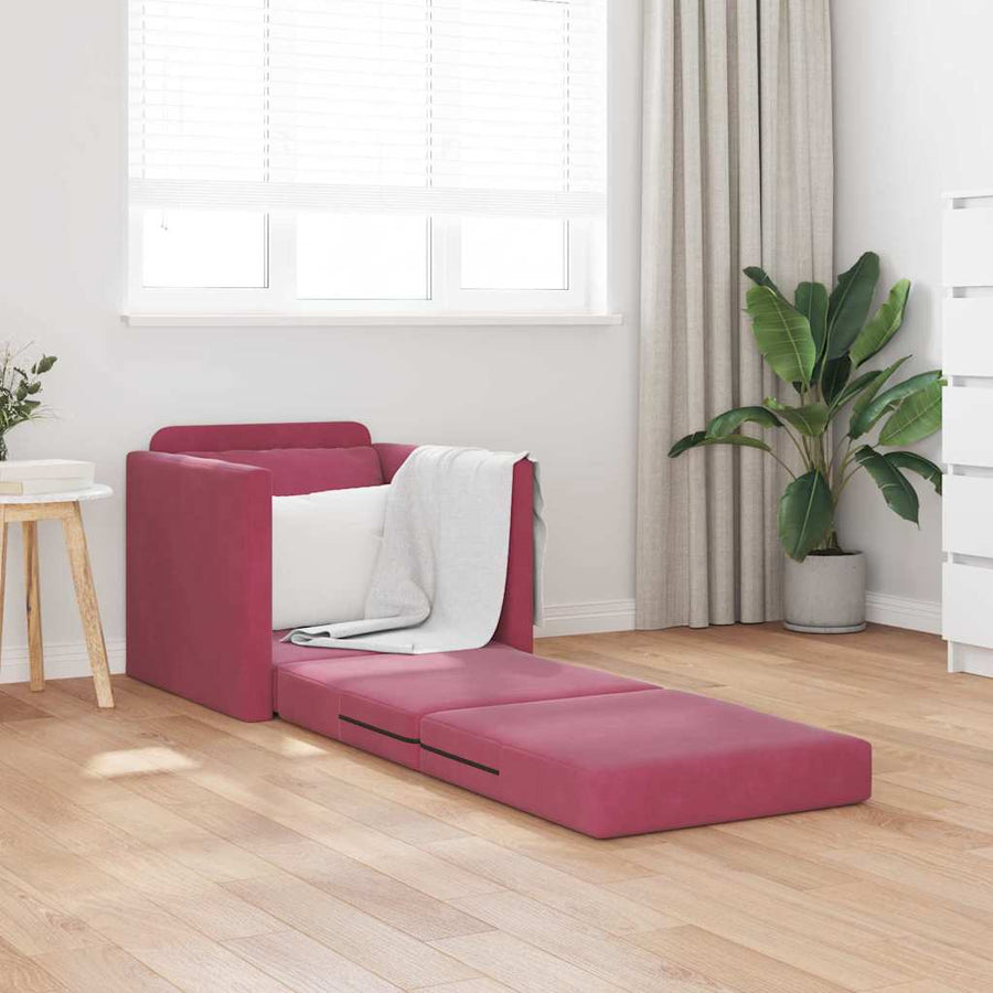 Slaapbank 60cm Wijnrood Fluweel