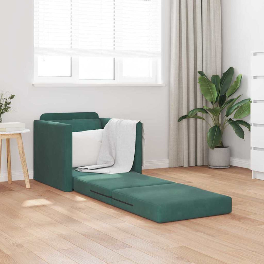 Slaapbank 60cm Donkergroen Fluweel