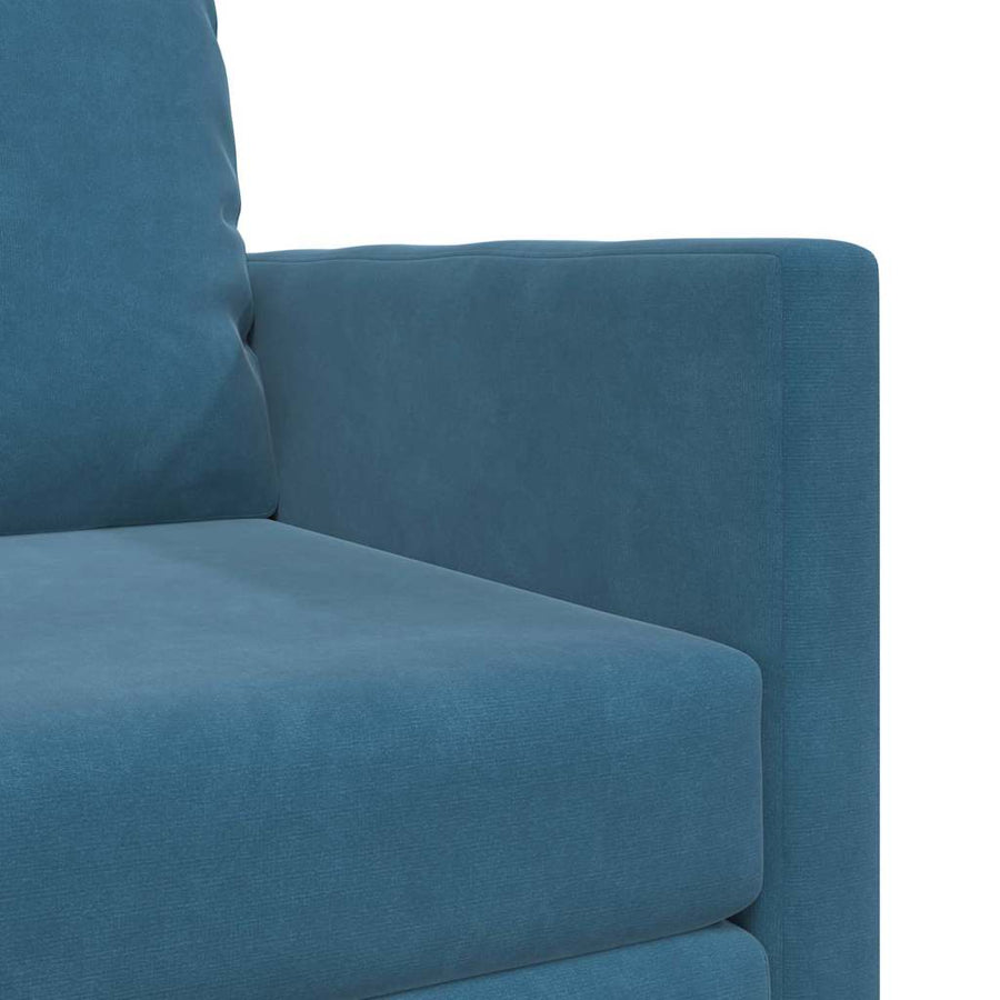 Slaapbank 60cm Blauw Fluweel