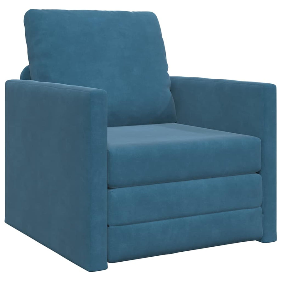 Slaapbank 60cm Blauw Fluweel
