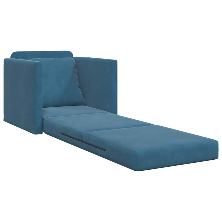 Slaapbank 60cm Blauw Fluweel