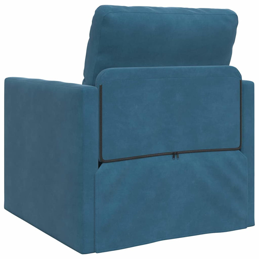 Slaapbank 60cm Blauw Fluweel