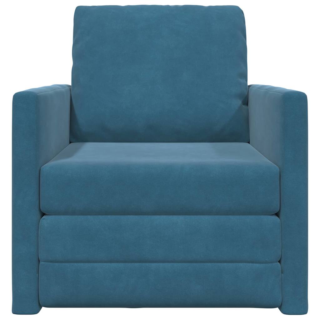 Slaapbank 60cm Blauw Fluweel