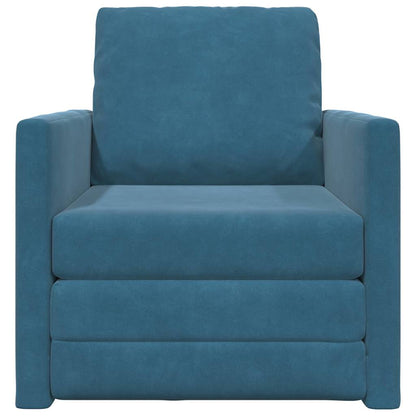 Slaapbank 60cm Blauw Fluweel