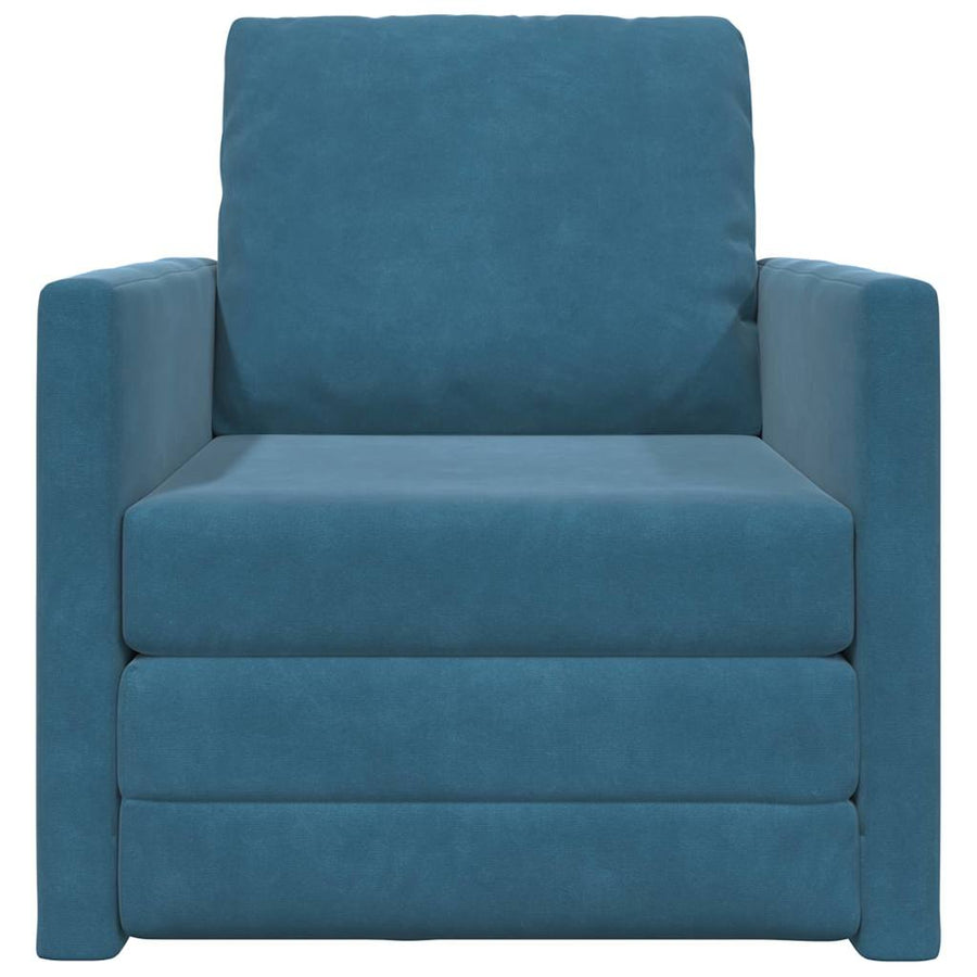 Slaapbank 60cm Blauw Fluweel
