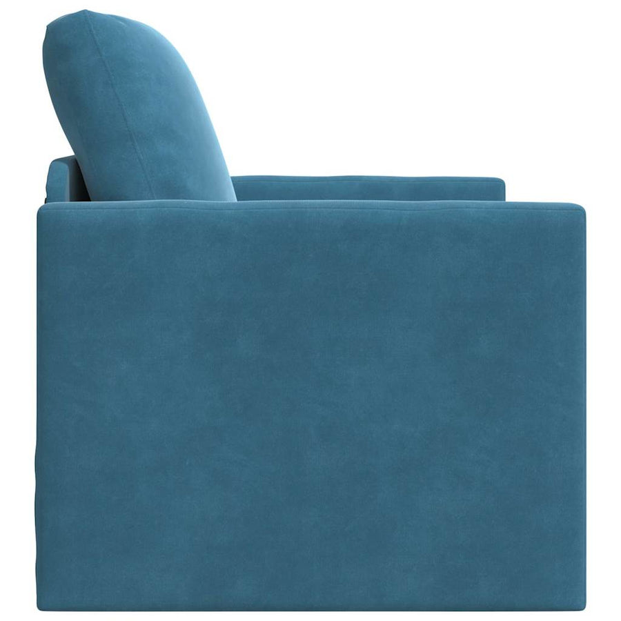 Slaapbank 60cm Blauw Fluweel