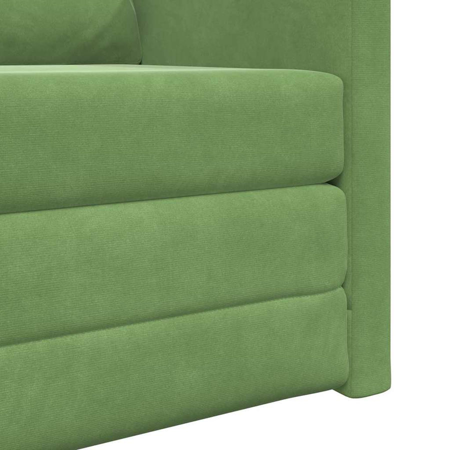 Vloerslaapbank Met Kussen 74 X 77 X 81 Cm Fluweel 1-zits Lichtgroen