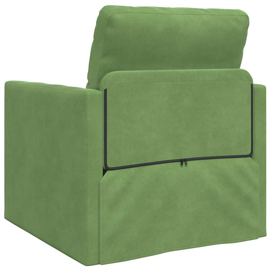 Vloerslaapbank Met Kussen 74 X 77 X 81 Cm Fluweel 1-zits Lichtgroen