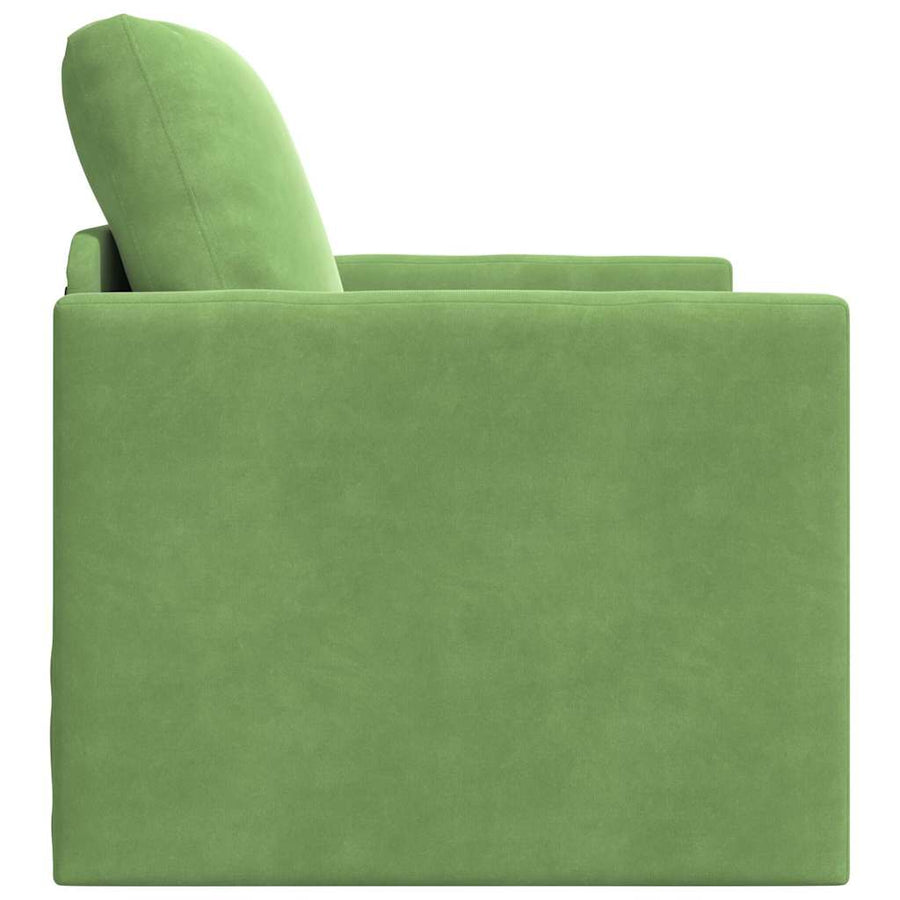 Vloerslaapbank Met Kussen 74 X 77 X 81 Cm Fluweel 1-zits Lichtgroen