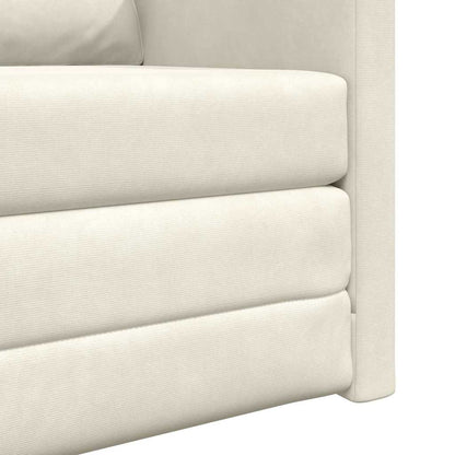 Vloerslaapbank Met Kussen 74 X 77 X 81 Cm Fluweel 1-zits Crème