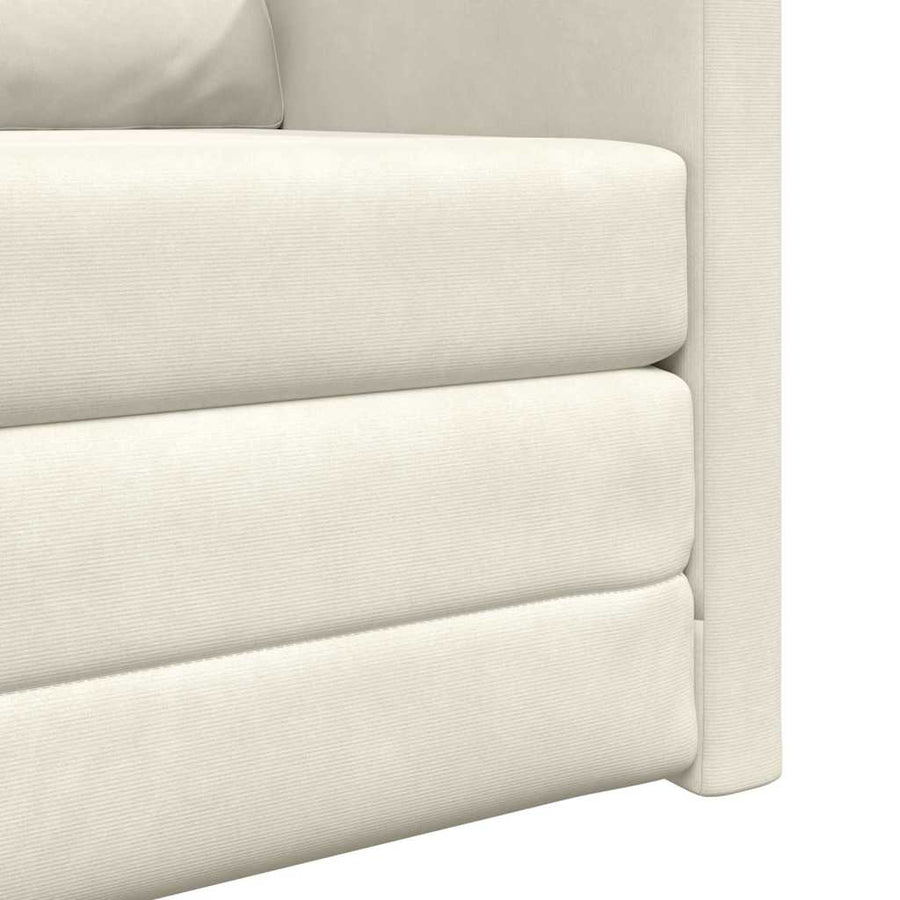 Vloerslaapbank Met Kussen 74 X 77 X 81 Cm Fluweel 1-zits Crème