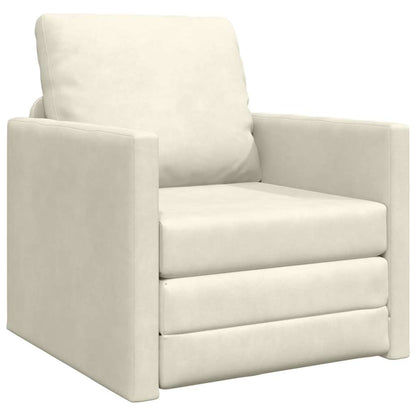 Vloerslaapbank Met Kussen 74 X 77 X 81 Cm Fluweel 1-zits Crème