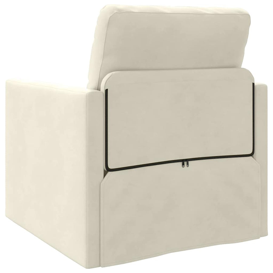 Vloerslaapbank Met Kussen 74 X 77 X 81 Cm Fluweel 1-zits Crème