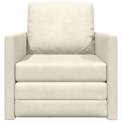 Vloerslaapbank Met Kussen 74 X 77 X 81 Cm Fluweel 1-zits Crème