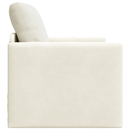 Vloerslaapbank Met Kussen 74 X 77 X 81 Cm Fluweel 1-zits Crème
