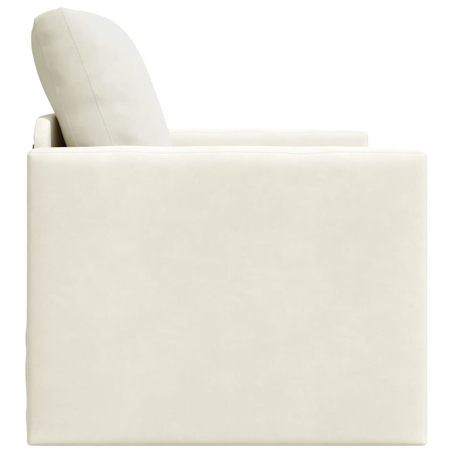 Vloerslaapbank Met Kussen 74 X 77 X 81 Cm Fluweel 1-zits Crème