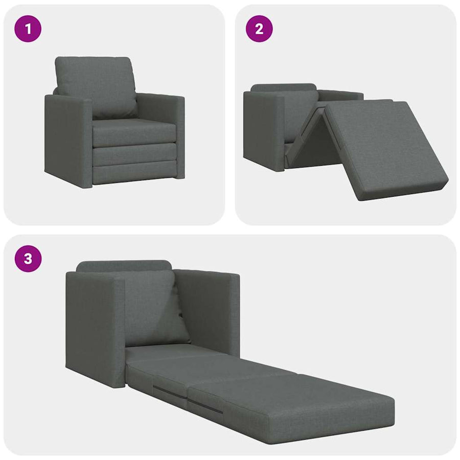 Slaapbank 60cm Donkergrijs Stof