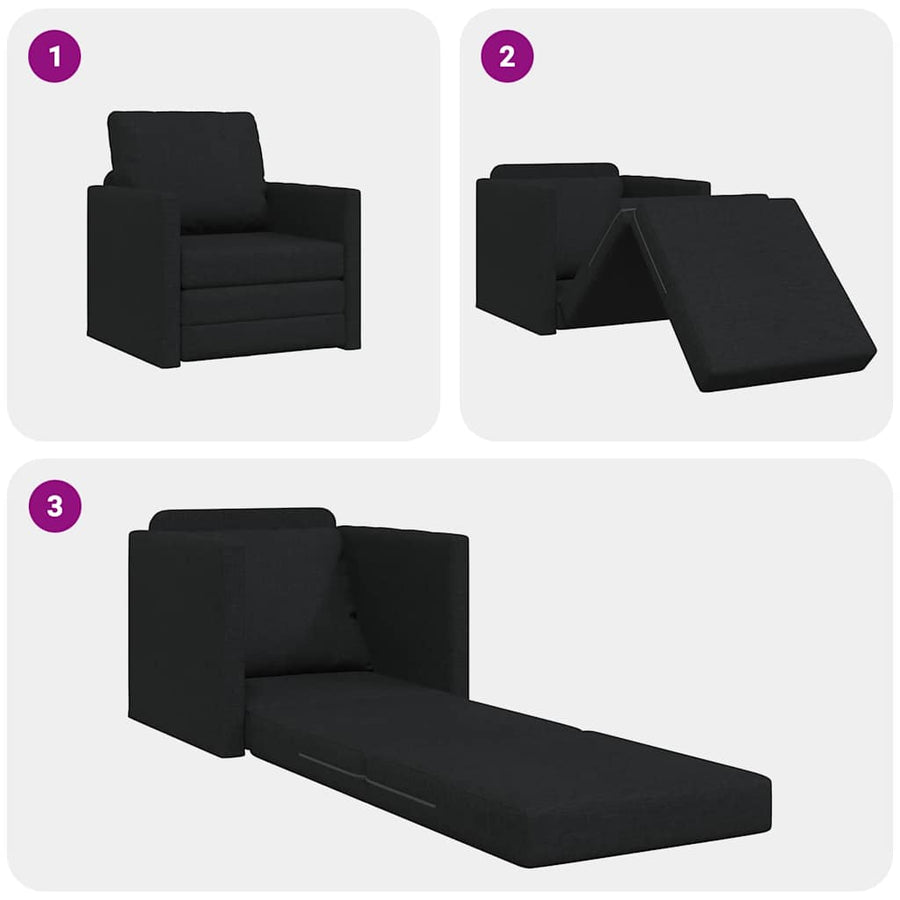 Slaapbank 60cm Zwart Stof