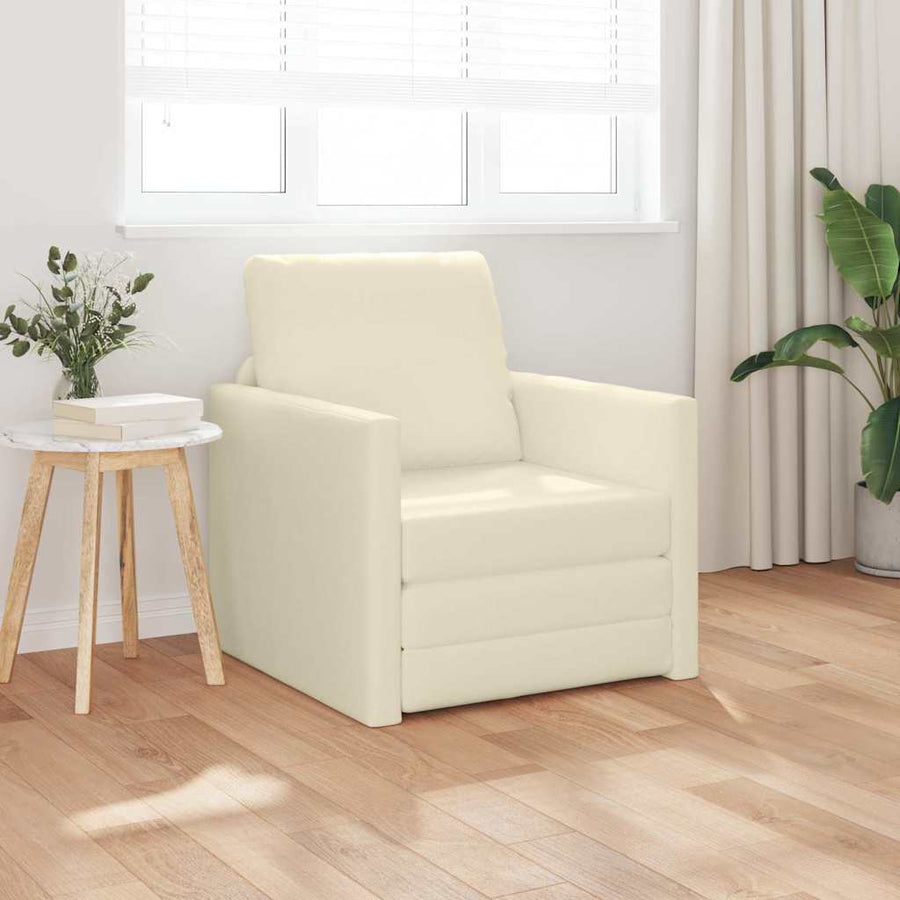 Slaapbank 60cm Crème Kunstleer