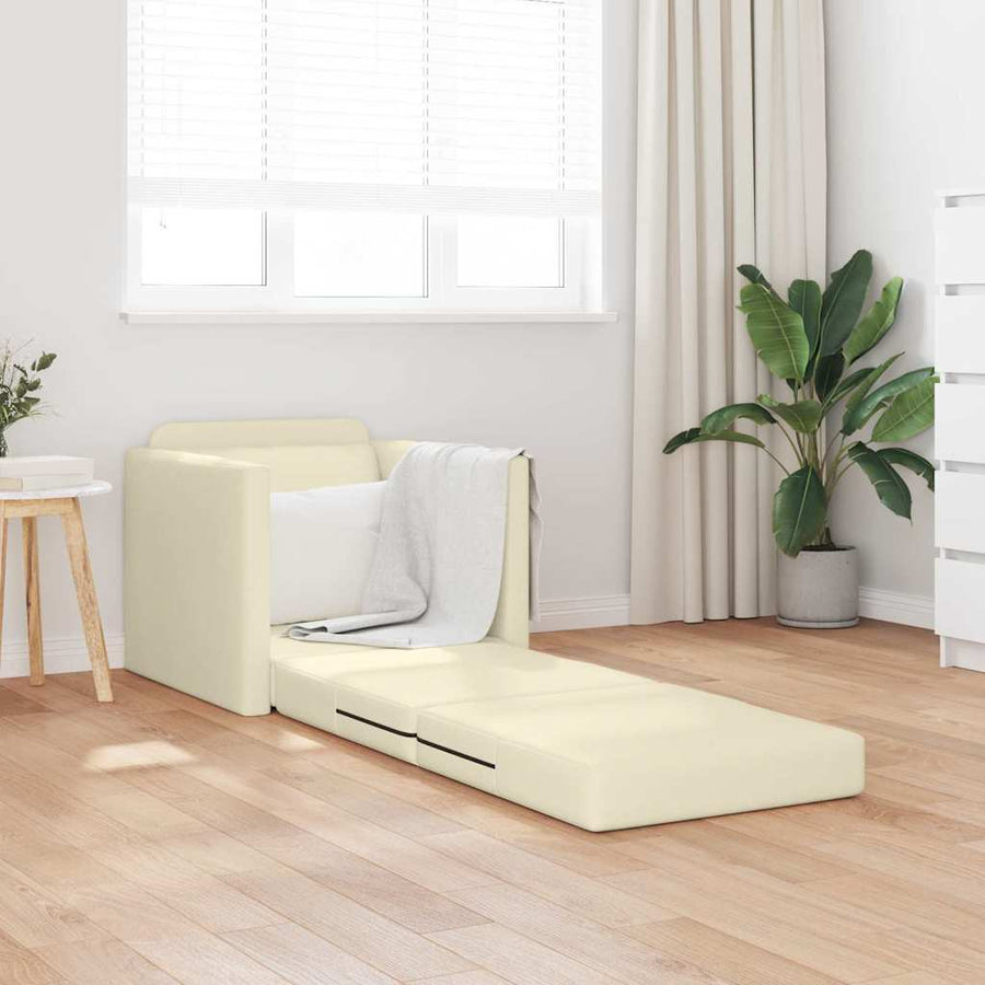 Slaapbank 60cm Crème Kunstleer