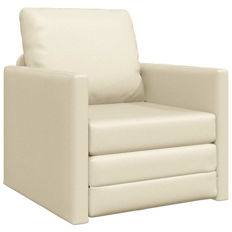 Slaapbank 60cm Crème Kunstleer