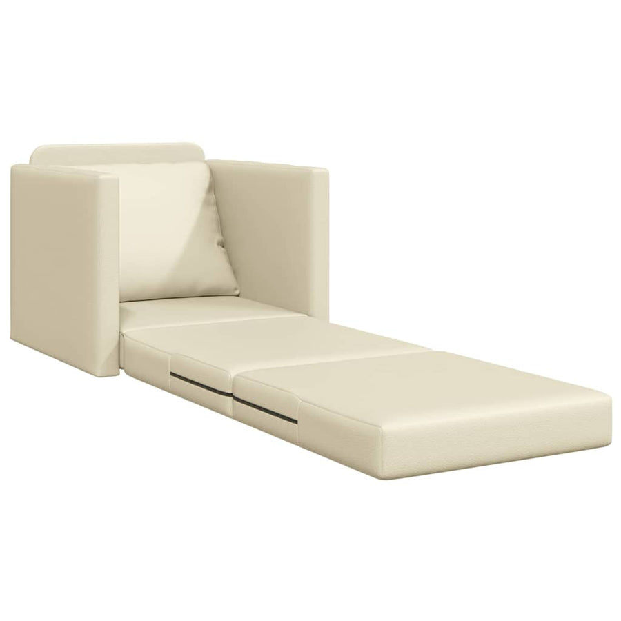 Slaapbank 60cm Crème Kunstleer
