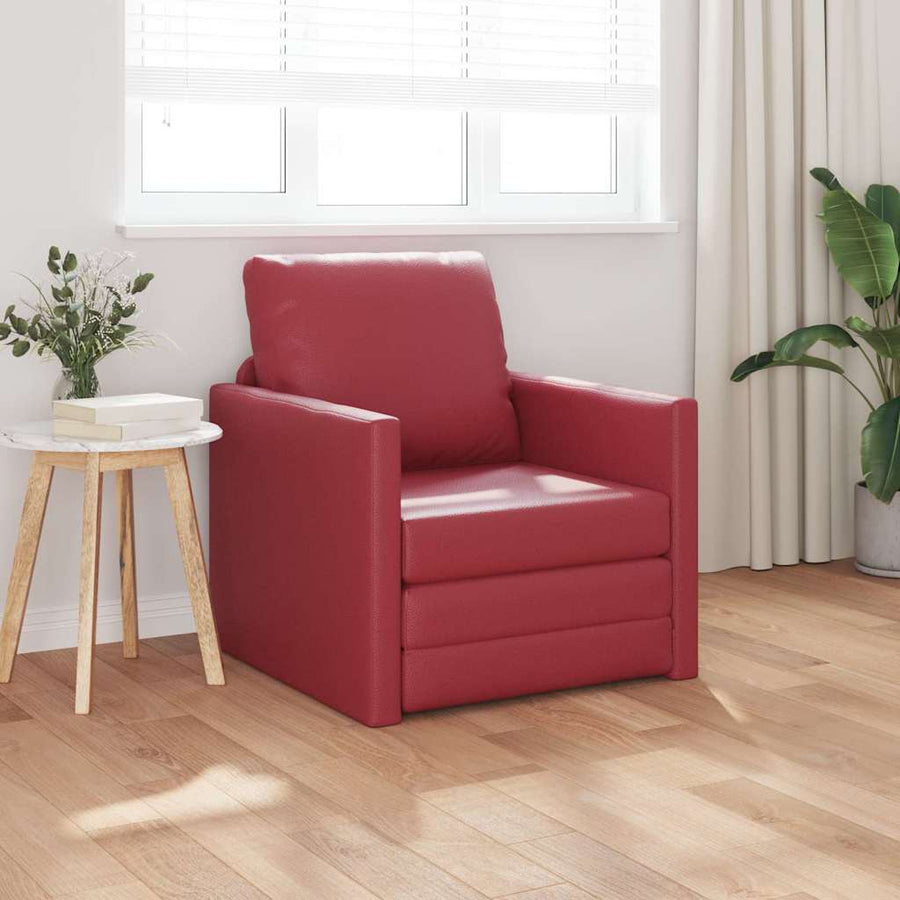 Slaapbank 60Cm Kunstleer Wijnrood