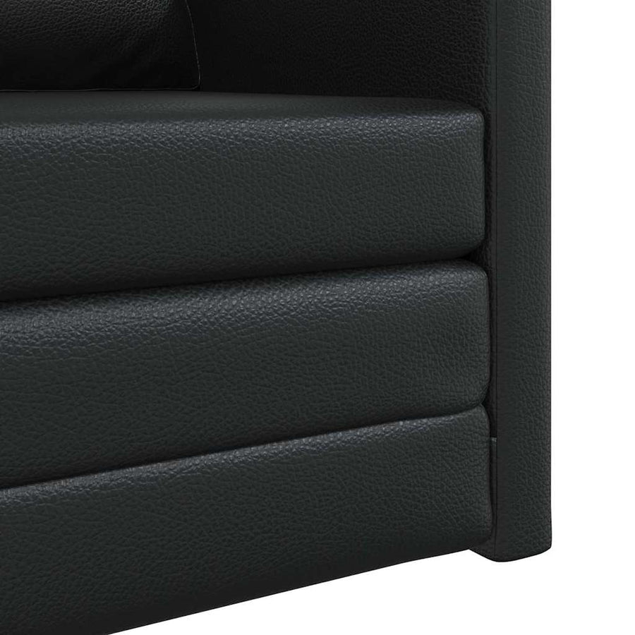 Slaapbank 60cm Zwart Kunstleer