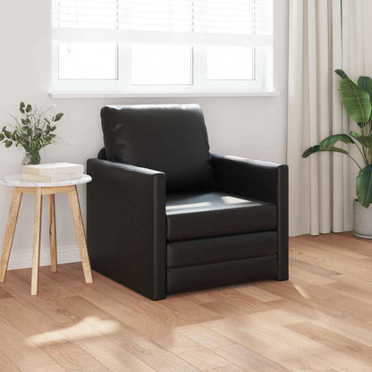 Slaapbank 60cm Zwart Kunstleer