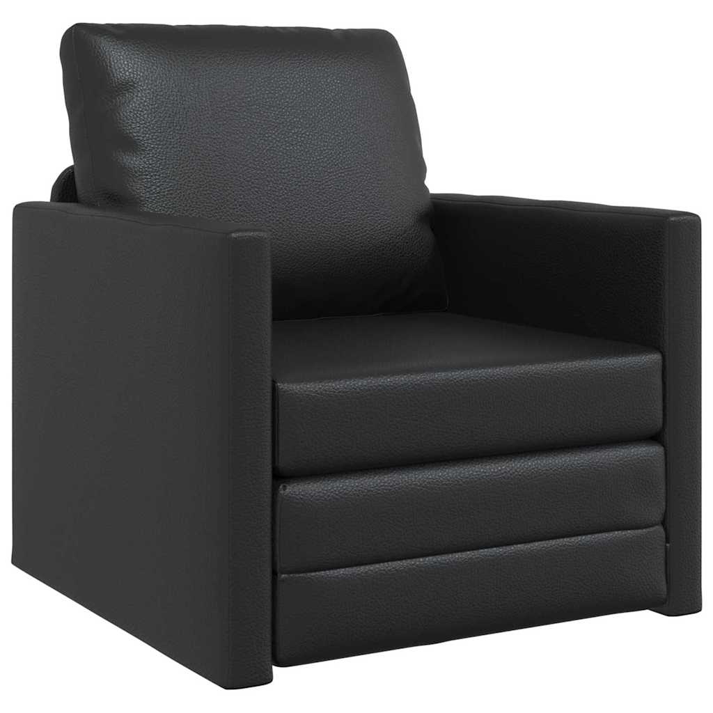 Slaapbank 60cm Zwart Kunstleer