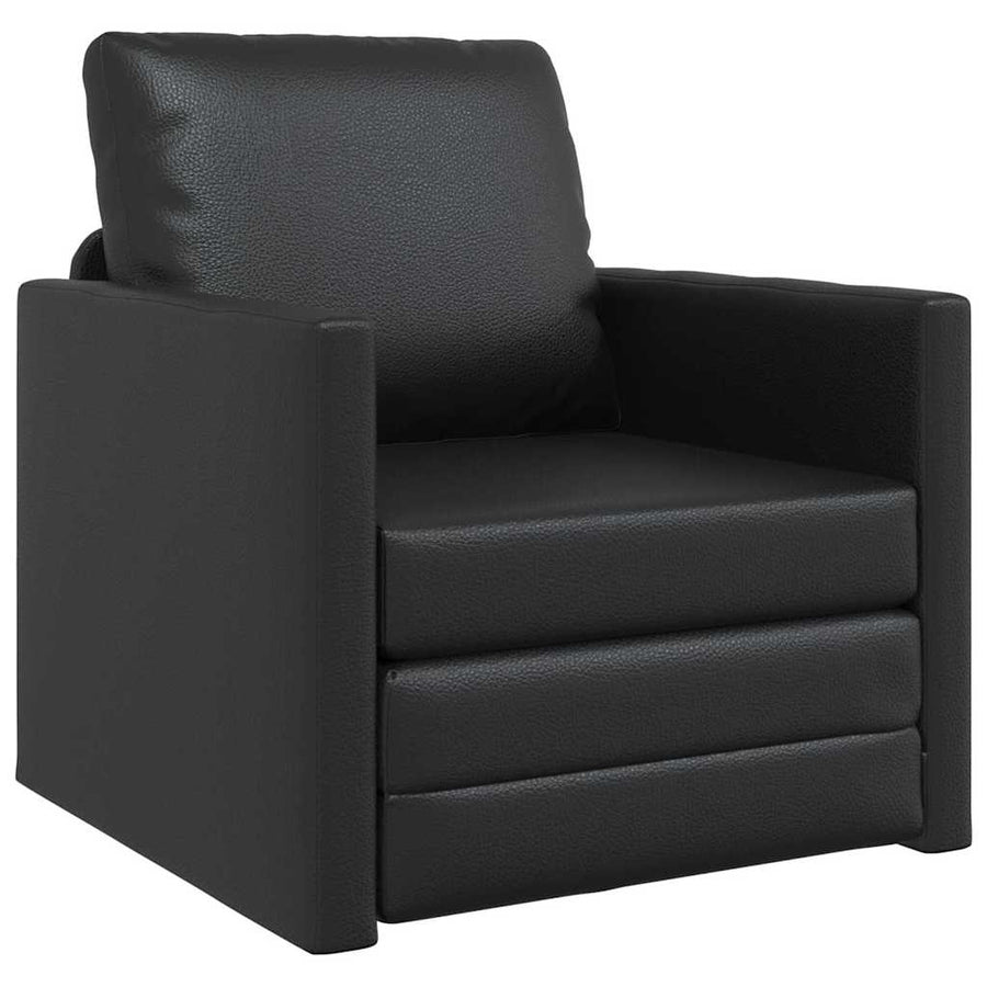 Slaapbank 60cm Zwart Kunstleer