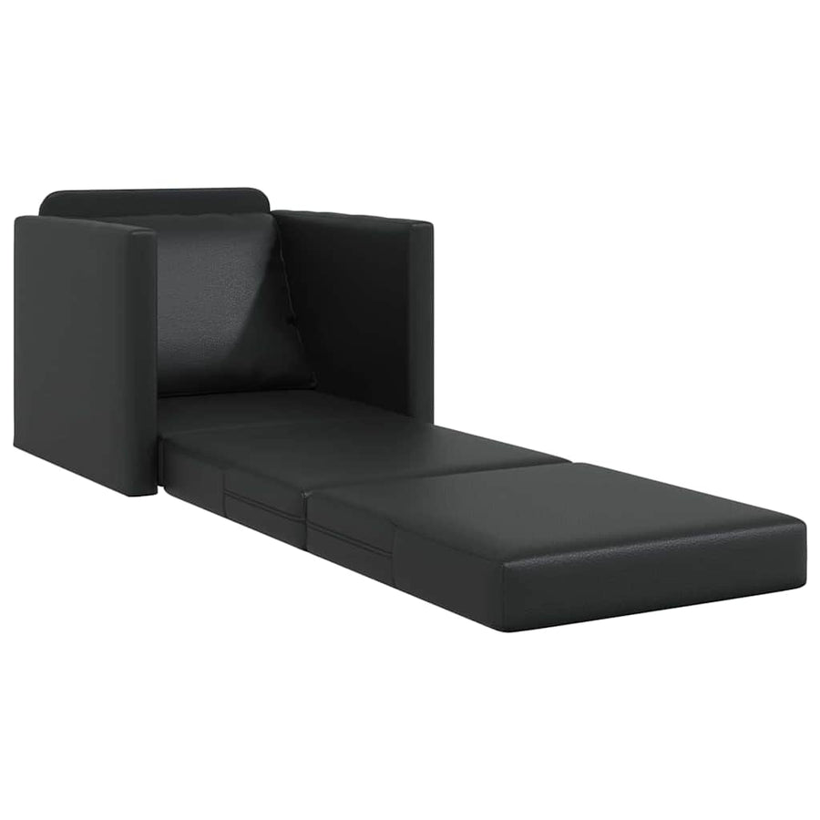 Slaapbank 60cm Zwart Kunstleer