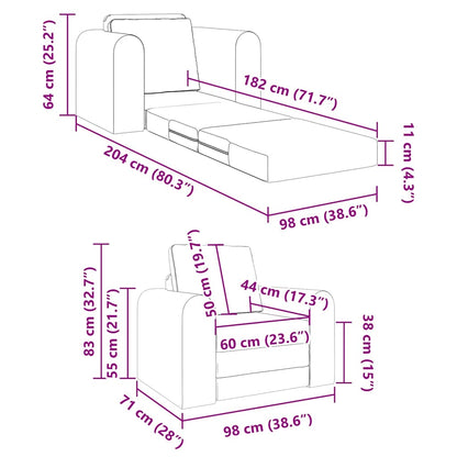 Slaapbank Zwart 98 x 71 x 83 cm Stof