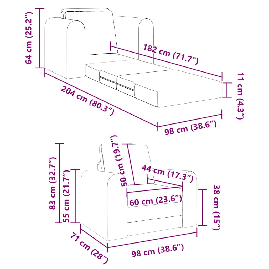 Slaapbank Crème 98 x 71 x 83 cm Stof