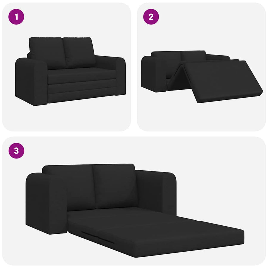 Slaapbank 60cm Zwart Stof
