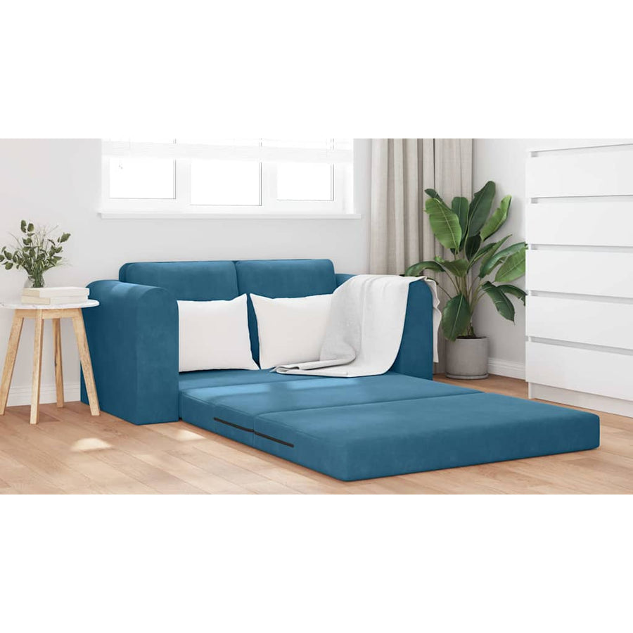 ligbed 2-in-1 Blauw 148x71x83 cm Fluwelen