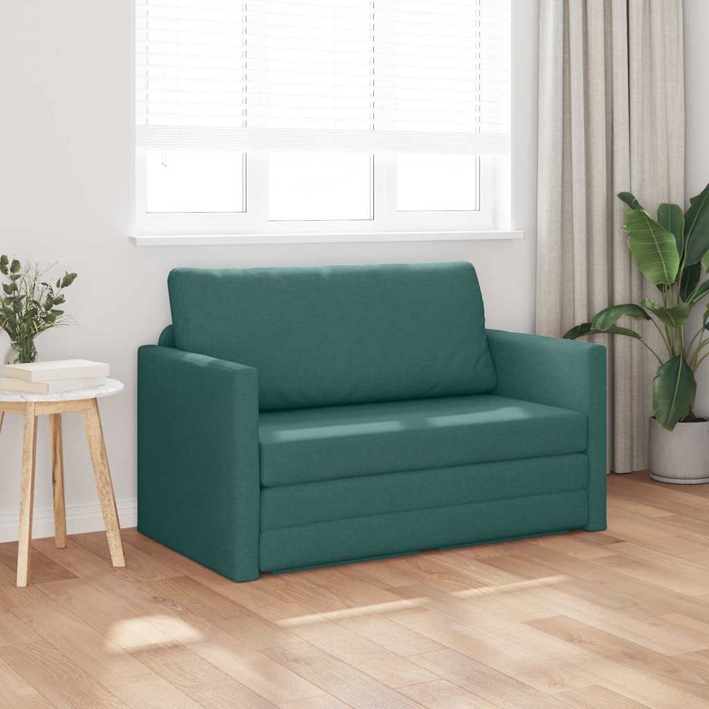 Vloersofa Bed 2-in-1 Donkergroen 124x71x78 cm Stof
