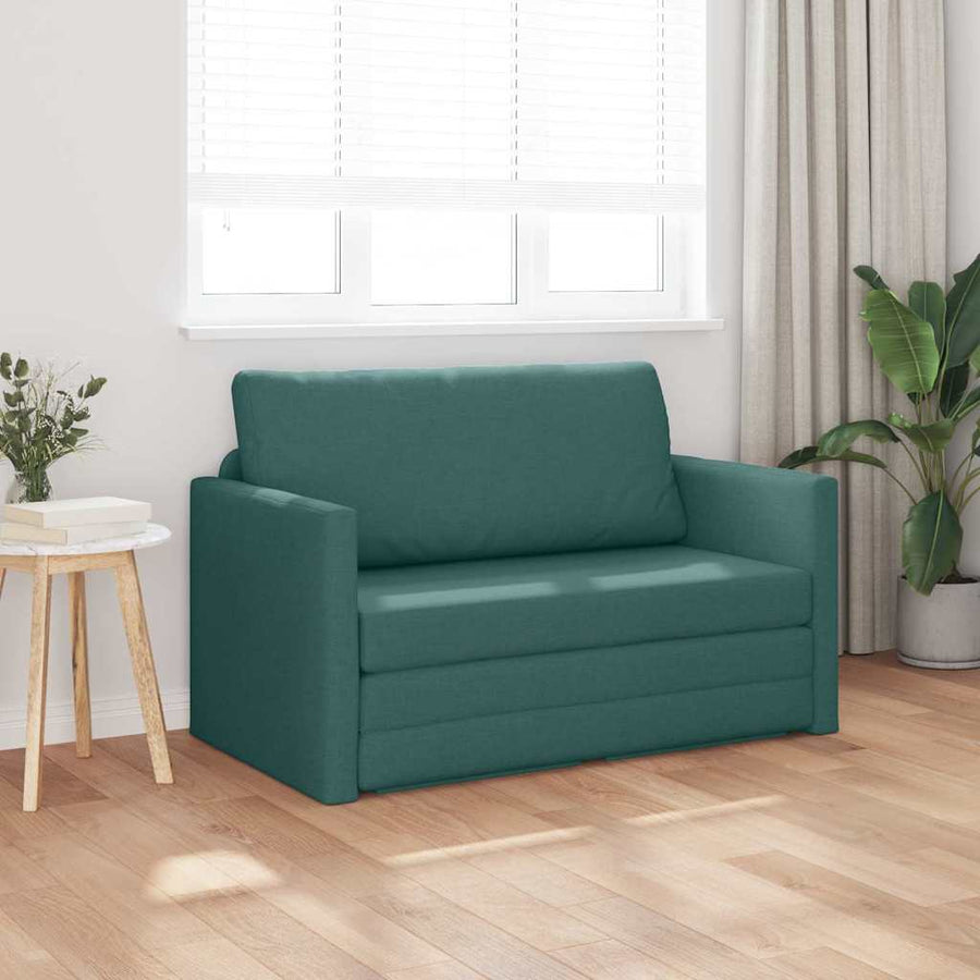 Vloersofa Bed 2-in-1 Donkergroen 124x71x78 cm Stof