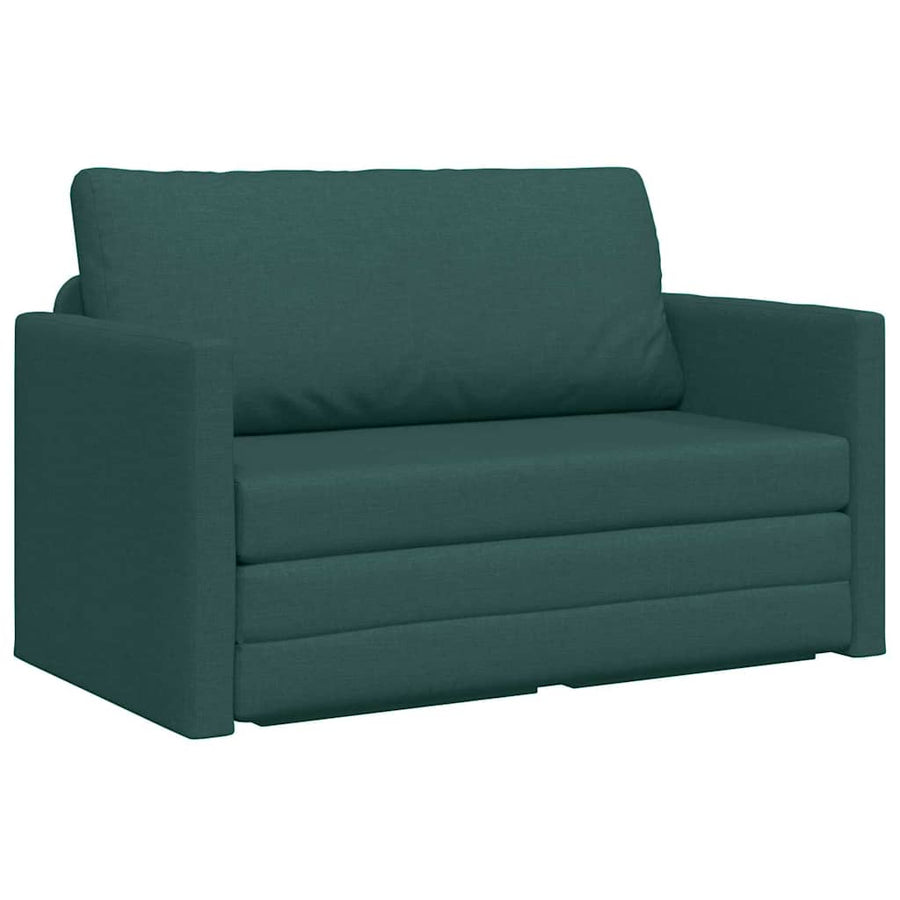 Vloersofa Bed 2-in-1 Donkergroen 124x71x78 cm Stof