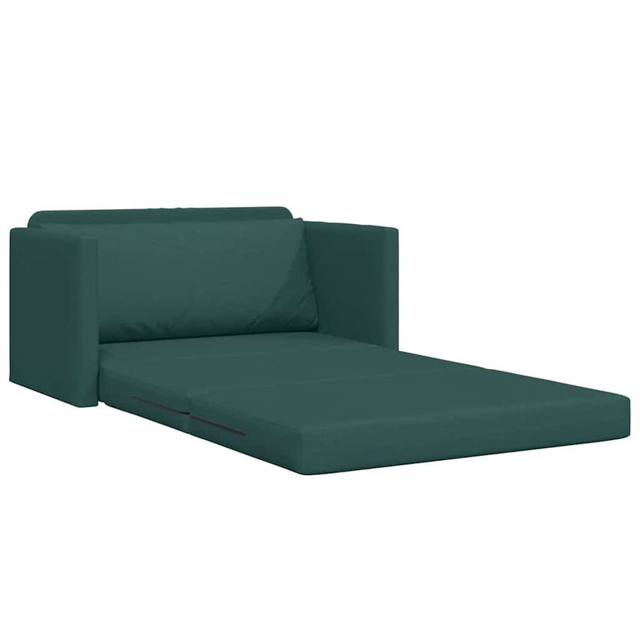 Vloersofa Bed 2-in-1 Donkergroen 124x71x78 cm Stof