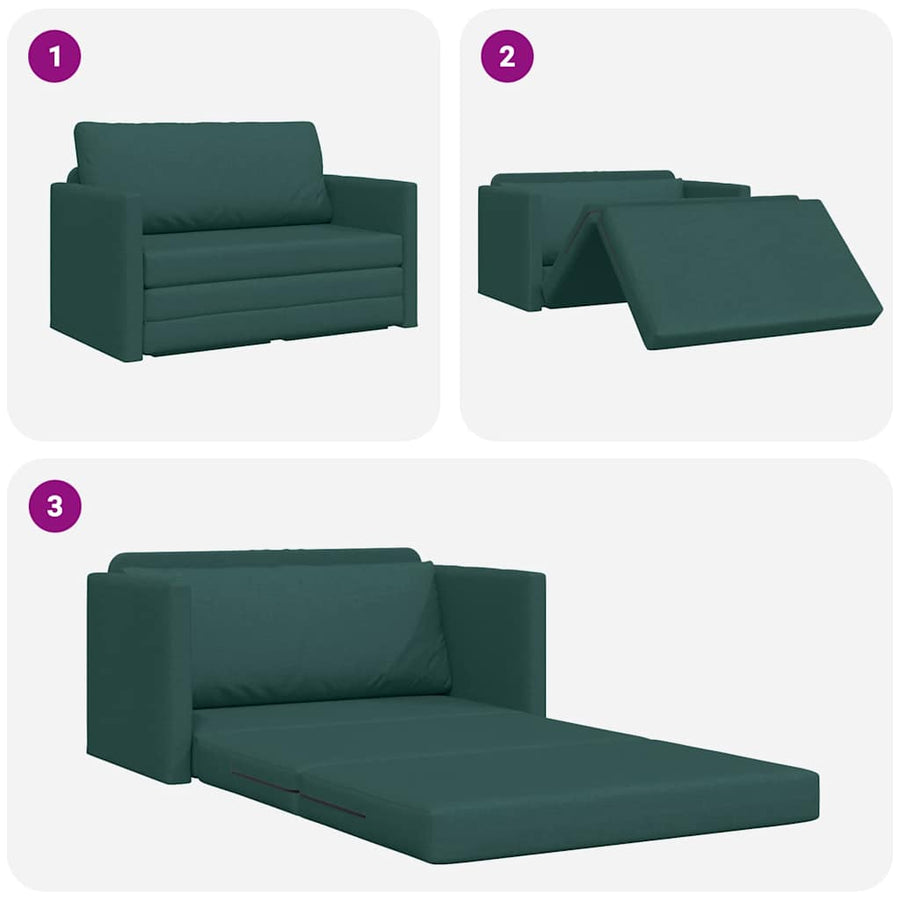 Vloersofa Bed 2-in-1 Donkergroen 124x71x78 cm Stof