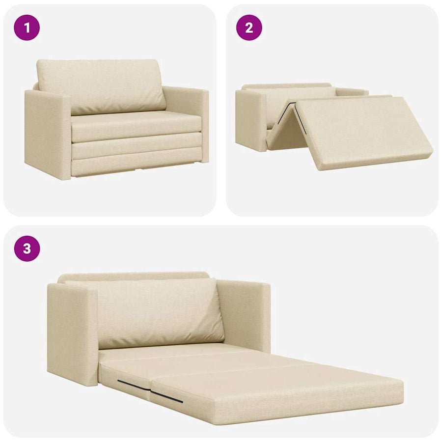 Slaapbank 110cm Crème Stof