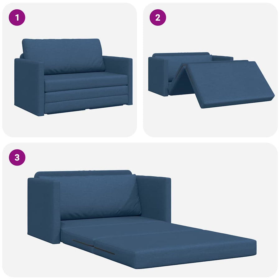 Slaapbank 110cm Blauw Stof