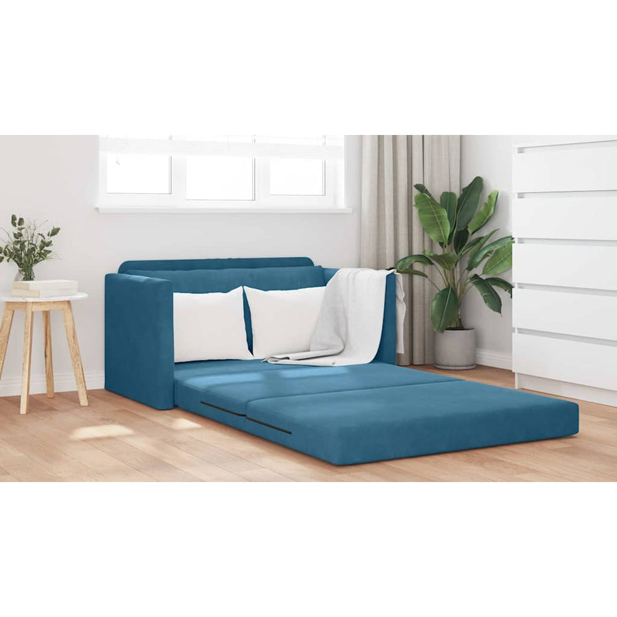 Slaapbank Blauw 124 x 204 x 61 cm Fluweel