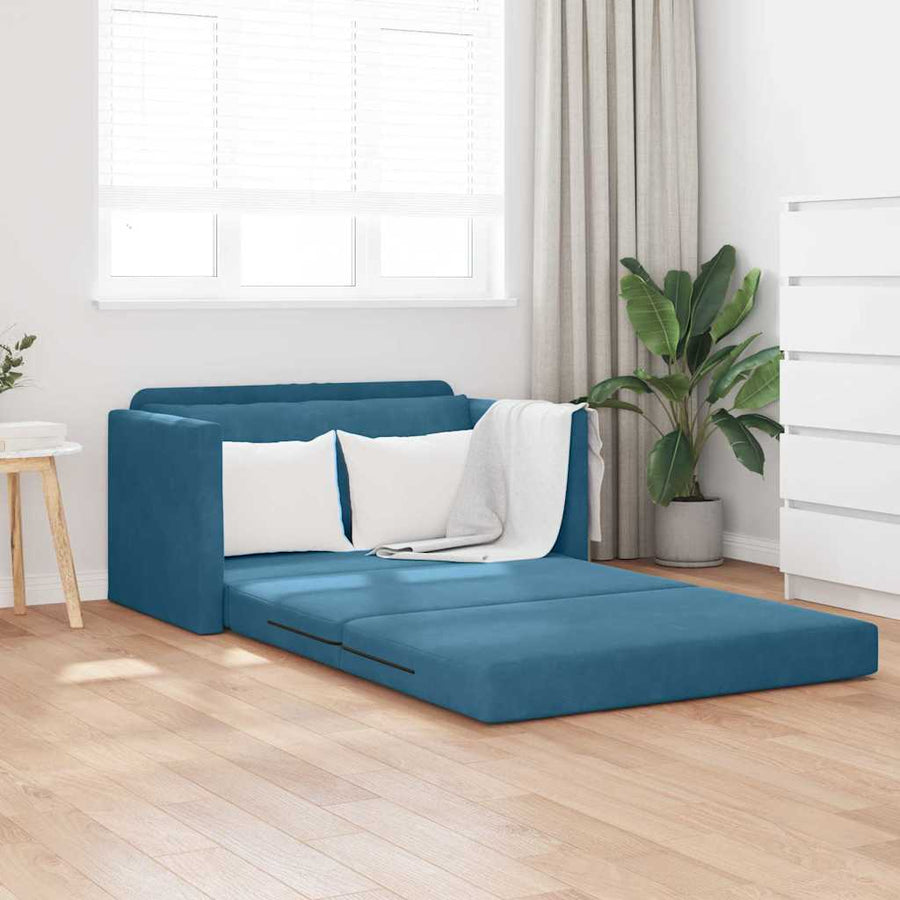 Slaapbank Blauw 124 x 204 x 61 cm Fluweel