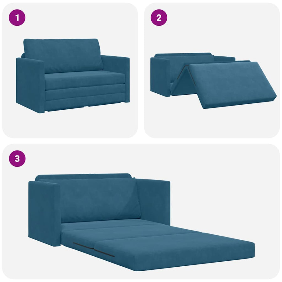 Slaapbank Blauw 124 x 204 x 61 cm Fluweel